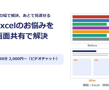 Excelのお悩みを画面共有で解決します イメージ1