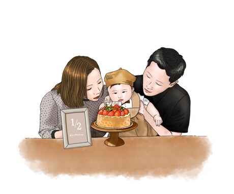 お写真を元にイラストを描かせていただきます 素敵なお写真での思い出をイラストに残します** イメージ2