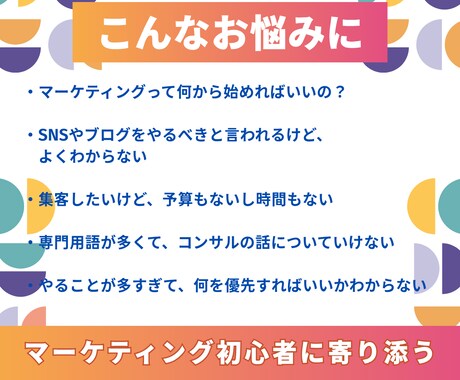 まずはココカラ！初めてのマーケ戦略壁打ちいたします マーケティング初心者に寄り添い、実行プランまで伴走いたします イメージ2
