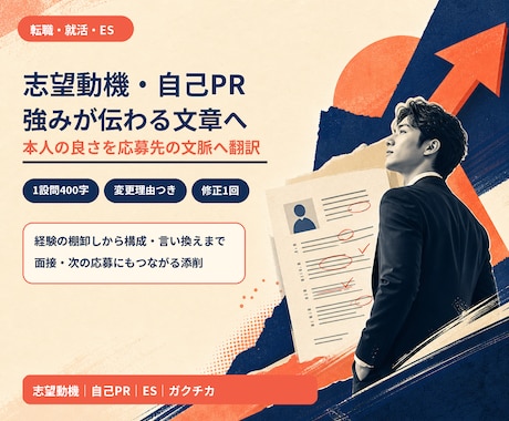 志望動機・自己PRを伝わる文章に整えます 経験を整理し、面接でも話せる応募書類へ イメージ1
