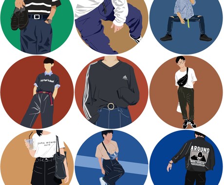 プロのデザイナーがファッションイラストを描きます SNSのアイコンにぜひ！あなたのコーデのイラストを描きます！ イメージ2