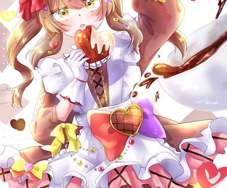 可愛い女の子のイラストを描きます きれいな立ち絵やミニキャラなどを作成します イメージ1