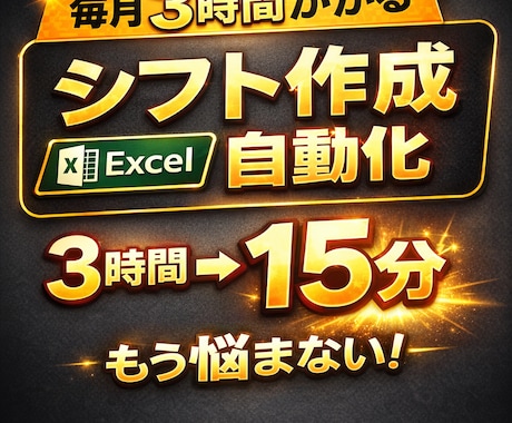 Excelシフト自動作成｜人数・連勤調整します 面倒なシフト作成をボタン1つで終わらせます イメージ1