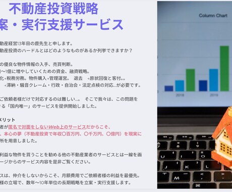 個別コンサル◆不動産投資戦略を立案・実行支援します ◆実績・知識・経験・モチベ・時間◆をプロの視点から補います イメージ1