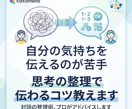 伝えるのが苦手な方へ！思考整理と伝わるコツ教えます 言葉にならないモヤモヤを整理！相手に届く伝え方がわかります イメージ1