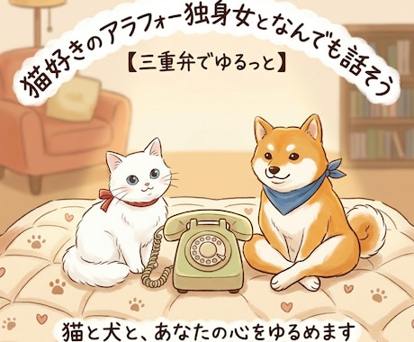 猫好きのアラフォー独身女がお話し聞きます 日々の愚痴、寂しさ、誰にも言えない本音、なんでも聴聞きます イメージ1