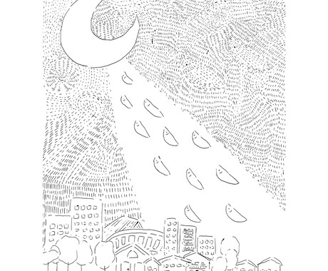 こまかい線の雰囲気あるイラスト描きます 線をいっぱい描きこんでアートな雰囲気のイラストにします。 イメージ2