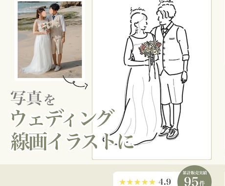 雰囲気そのままウェディング線画イラストを描きます 前撮り 結婚式 ウェルカムボード 結婚祝い 記念日 イメージ2
