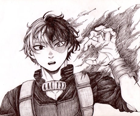 白黒のキャラクターイラストを描きます 線画での白黒イラストです。一風変わったイラストを！ イメージ2