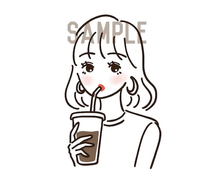 商用利用◎シンプルでお洒落な女性のイラスト描きます SNSのアイコン等に★ポイントカラーでシンプル可愛い！ イメージ1