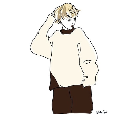 海外雑誌のような女性モデルのイラストを描きます パリジェンヌ感！かっこいい女性のポーズを描きます❤︎ イメージ2