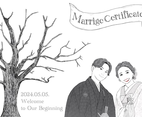 結婚式のウェルカムボードを作成します あたたかみのある似顔絵、わんちゃんねこちゃんが得意です！ イメージ2