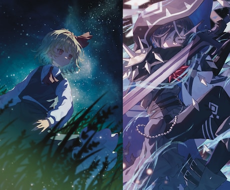 背景ありの一枚絵イラストを制作します 安心してお任せいただける丁寧な制作進行を心がけています。 イメージ2