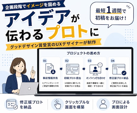 UX専門家が企画段階のアイデアをプロトにします ｜最短1週間で初稿納品・グッドデザイン賞受賞のUXデザイナー イメージ1