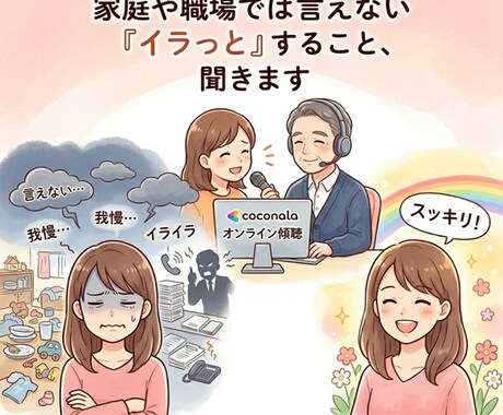 言いたいことを口に出すことで心を軽くしてあげます 誰にも言えなかった愚痴を言える場所を提供します イメージ1