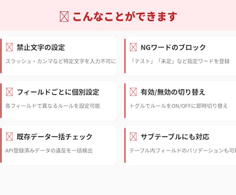 kintone NGワードガードを提供します 入力ミス・表記ゆれをプラグインで自動ブロック イメージ2