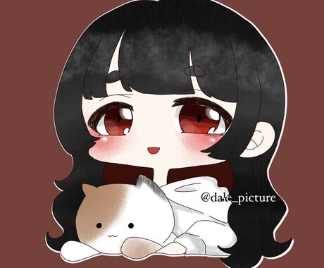 デフォルメイラスト描きます 可愛いデフォルメイラストを動物のぬいぐるみ付きで描きます！！ イメージ1