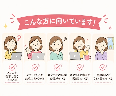 初心者向け！zoomの使い方お伝えします 急なzoom対応にお困りの方はご相談ください イメージ2
