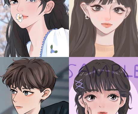 漫画風格のに顔絵を選びます イメージ1