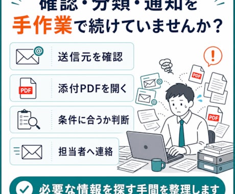Gmail・PDF・AI連携をGASで自動化します 受信内容の分類・PDF解析・通知を安全に自動化 イメージ2