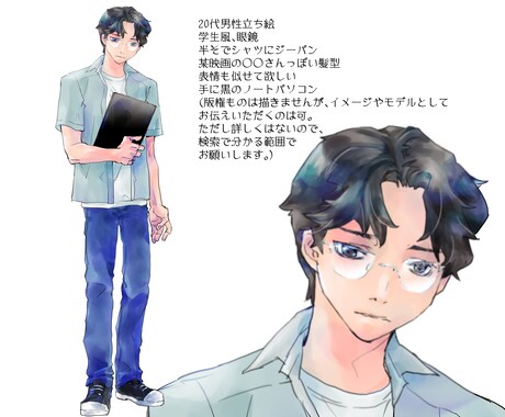 男性キャラクター作成、立ち絵、スチル描きます 小説の挿絵や表紙用にTRPG用にキャラクターを作りませんか イメージ2