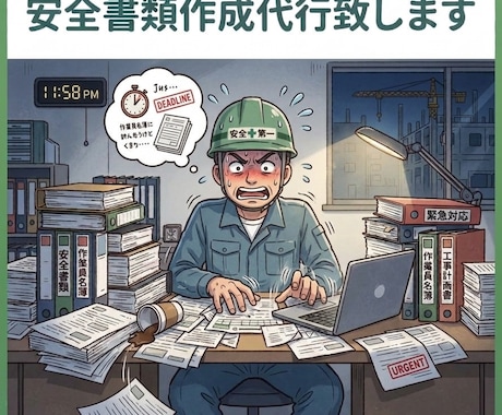 安全書類作成代行致します 安全書類作る時間が取れない！私にお任せください! イメージ1