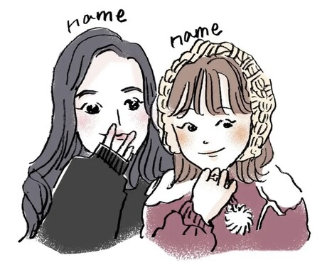 ほんわかゆるっと可愛い似顔絵描きます 【手描き風デジタル】SNSアイコン、記念日、プチギフトに❤︎ イメージ2