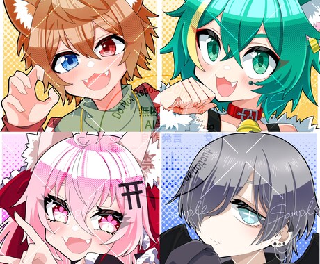 目を引くイラスト！【SNSアイコン】描きます パキっとした絵柄で目立つアイコンに仕上げます！ イメージ2