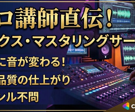 歌ってみた・オリジナルのMix丁寧に承ります トップアーティストに楽曲提供をしてる師匠を持つ！ イメージ1