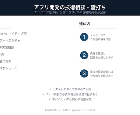 アプリ開発の技術相談・壁打ちに乗りますます エンジニア歴8年。公開アプリ8本の現役開発者が回答 イメージ1