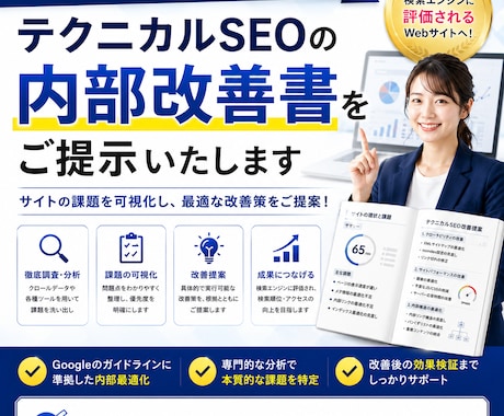 テクニカルSEOの内部改善書をご提示いたします ご予算内でAIO/LLMO/GEO対策ならお任せください！ イメージ1