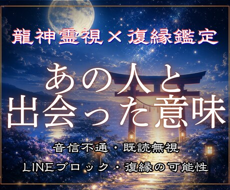 諦めきれない恋。2人の宿命を龍神霊視で読み解きます あなたの幸せの本質を照らす 復縁 本音 2人の未来 可能性 イメージ1