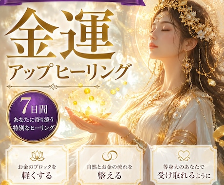 秘伝の金運アップヒーリングをお届けします 7日間、豊かさの流れと繋がるエネルギーワーク&鑑定をします イメージ1