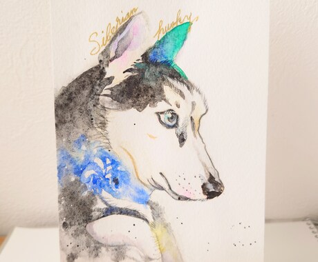 わんちゃん（ペット・犬）を水彩・色鉛筆で描きます ペットのお写真、可愛らしく原画(イラスト)製作します❀ イメージ2