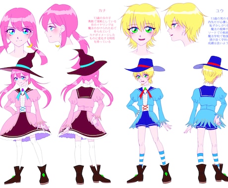 少年少女の美麗なキャラデザします 奇抜で耽美な立ち絵や表情集を描きます イメージ2