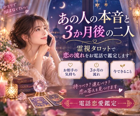 あの人の本音と二人の3か月後を電話で霊視します 気持ちの変化・連絡・進展が動く時期まで声でお伝えします イメージ2