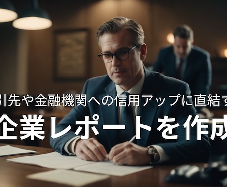 あなたの会社の企業レポートを作成します 取引先や金融機関への信用アップに直結します！ イメージ1