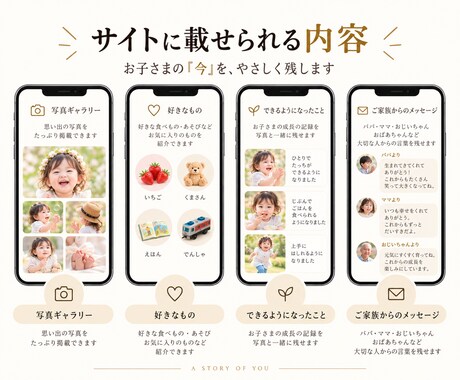 あなたの大切なお子様の記念特設サイト作ります 今の大切な一瞬をホームページにして家族に共有しませんか？ イメージ2