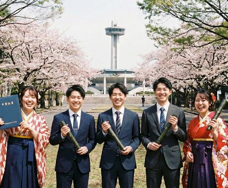 大学卒業式当日 出張撮影5人まで2万円ます 【駒沢大学専用】卒業式当日写真一人4000円（5人の場合） イメージ2