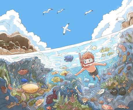 ほのぼのとして可愛いイラストを描きます 淡い色調でポップな雰囲気・シンプルな挿絵風イラスト描きます！ イメージ1