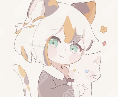 シンプルかわいい、デフォルメアイコンお描きします 暖かみのある色合いで、ふんわりかわいい絵柄です^. .^ イメージ1