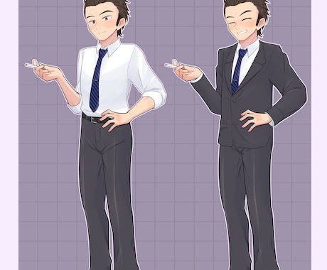 喫煙者のスーツ男性立ち絵を販売します 組み合わせ自由！TRPGや動画の立ち絵素材などに イメージ2