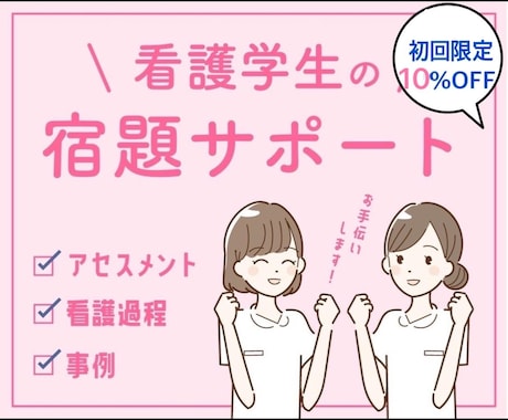 学生さんのお手伝いします 看護過程　紙上事例　看護計画　添削 イメージ1