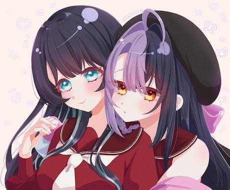 アイコン・胸上イラスト制作いたます 絵柄2種類 可愛いから大人っぽいまで！夢絵にもおすすめです♪ イメージ2