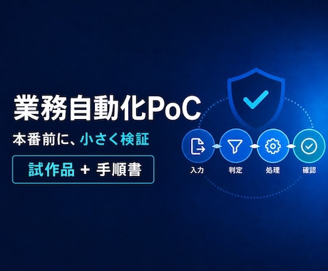 業務自動化の安全なPoCを構築します 架空データで二重処理防止・異常停止・再実行を検証します イメージ1