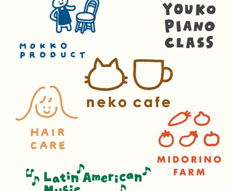 かわいい 手描き風 イラストロゴ作ります 線画のわかりやすい あたたかいロゴです イメージ2