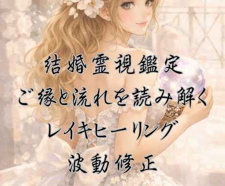 結婚の可能性を霊視鑑定します お相手とのご縁と未来の流れを視る イメージ1