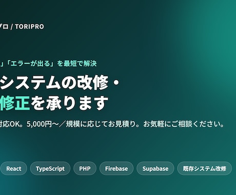 既存システムの改修・バグ修正を承ります イメージ1
