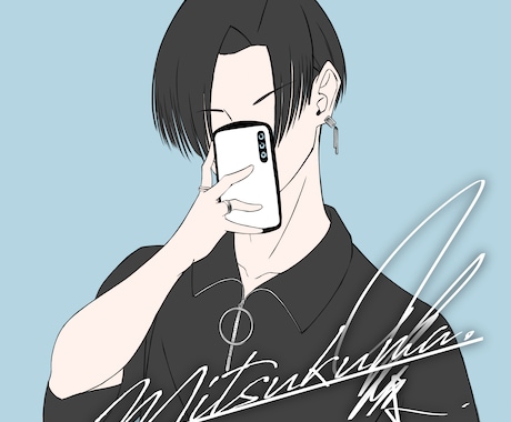 韓国風イラスト描きます "オシャレかっこいい"アイコンにしませんか？ イメージ1