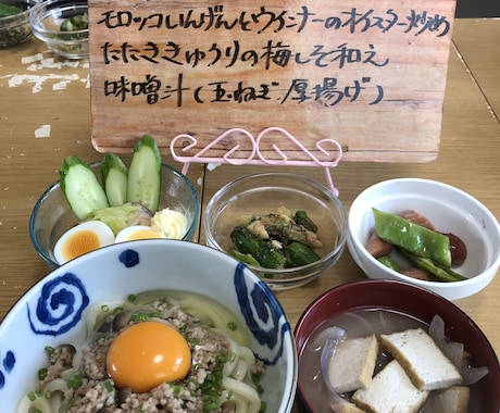 冷蔵庫にある食材で今夜のお食事のメニューを考えます あなたの夕食コーディネートを致します イメージ2